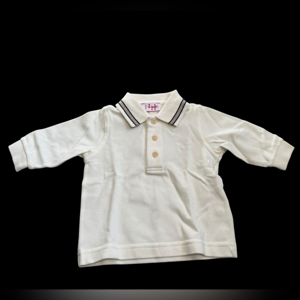 Il Gufo***White Polo Shirt**Size 3 mo. $168 NWT